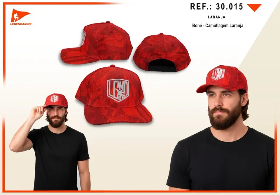 Boné Camuflagem Vermelho