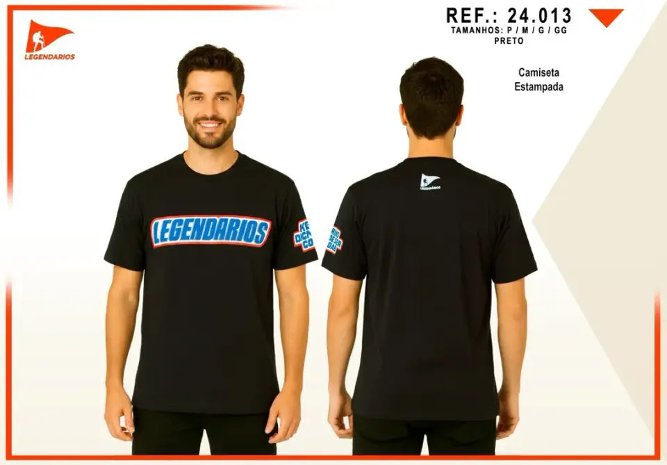 Camiseta Estampa Legendário — Preto