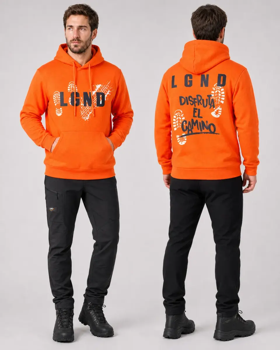 Casaco Pegadas com Capuz Laranja — Laranja
