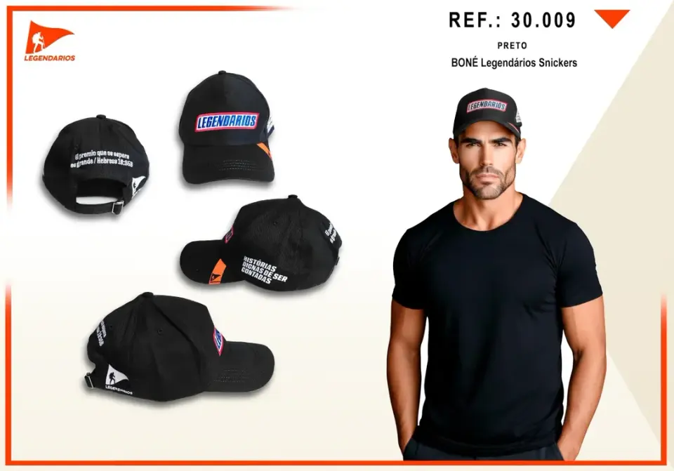 Boné Legendários Snickers — Preto