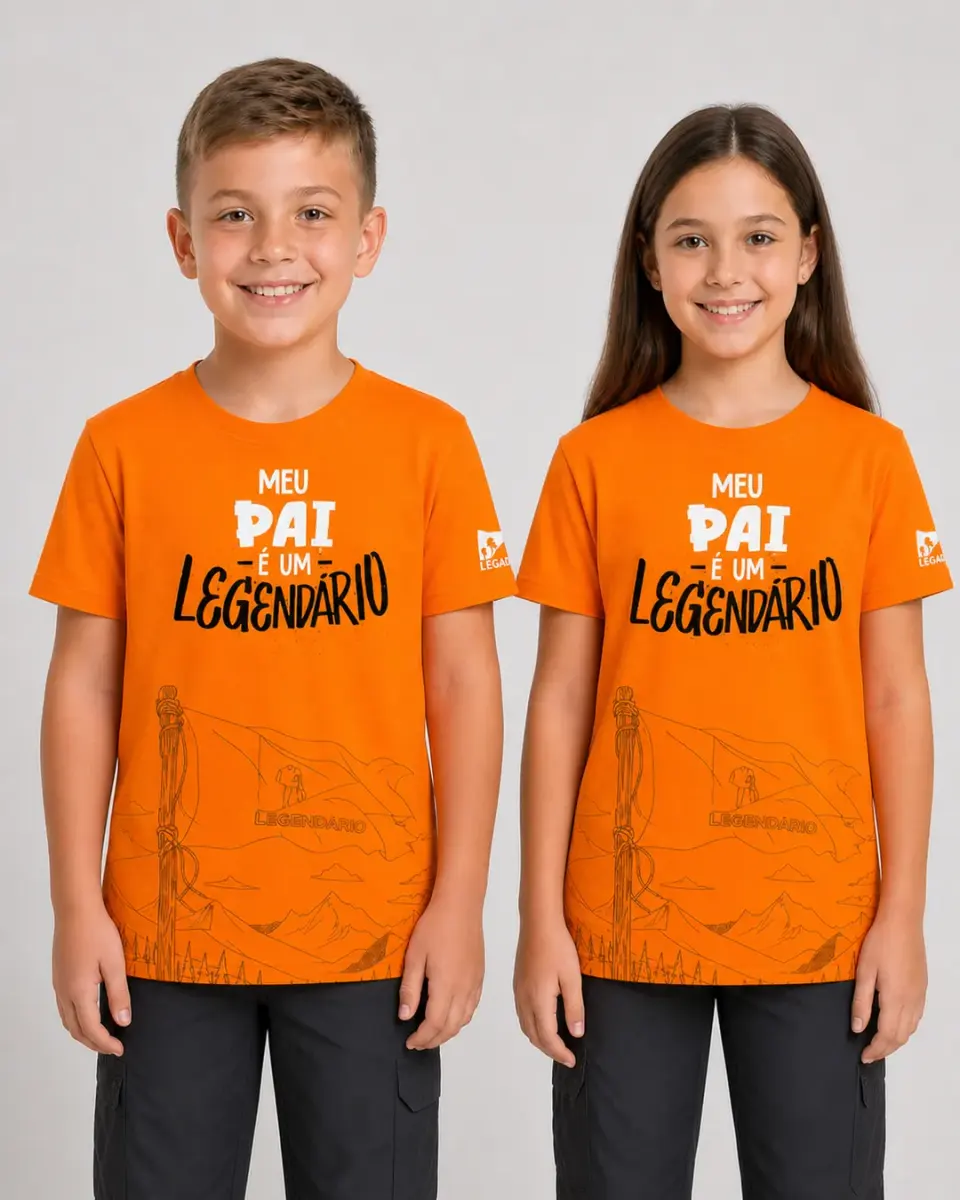 Camiseta Infantil — Meu Pai é um Legendário (Montanhas)