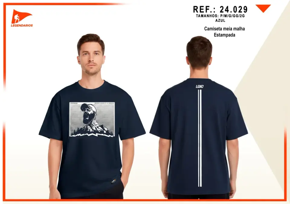 Camiseta Meia Malha — Azul