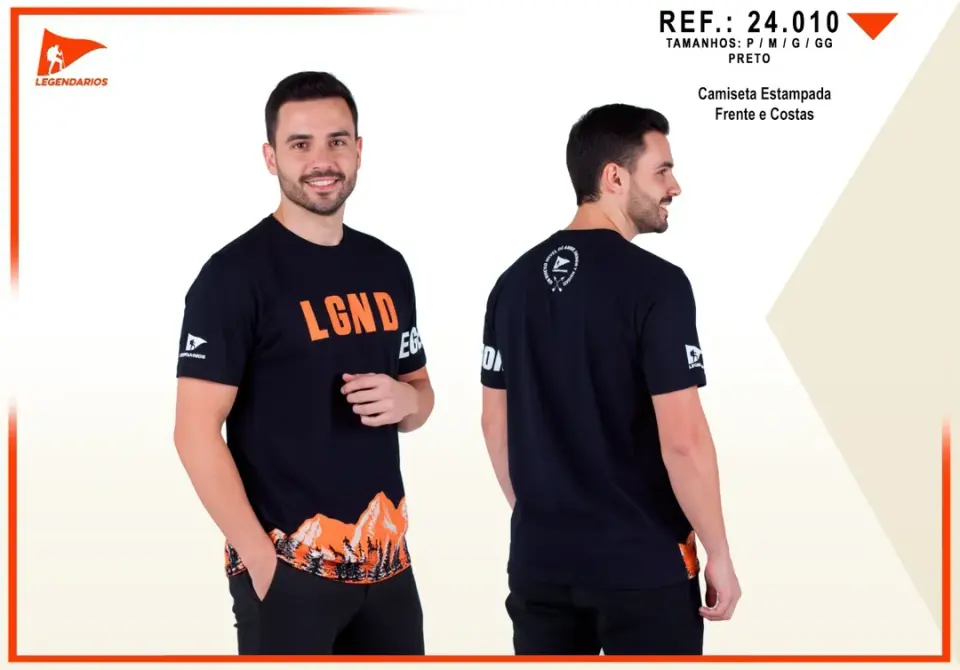 Camiseta Estampa Frente + Manga