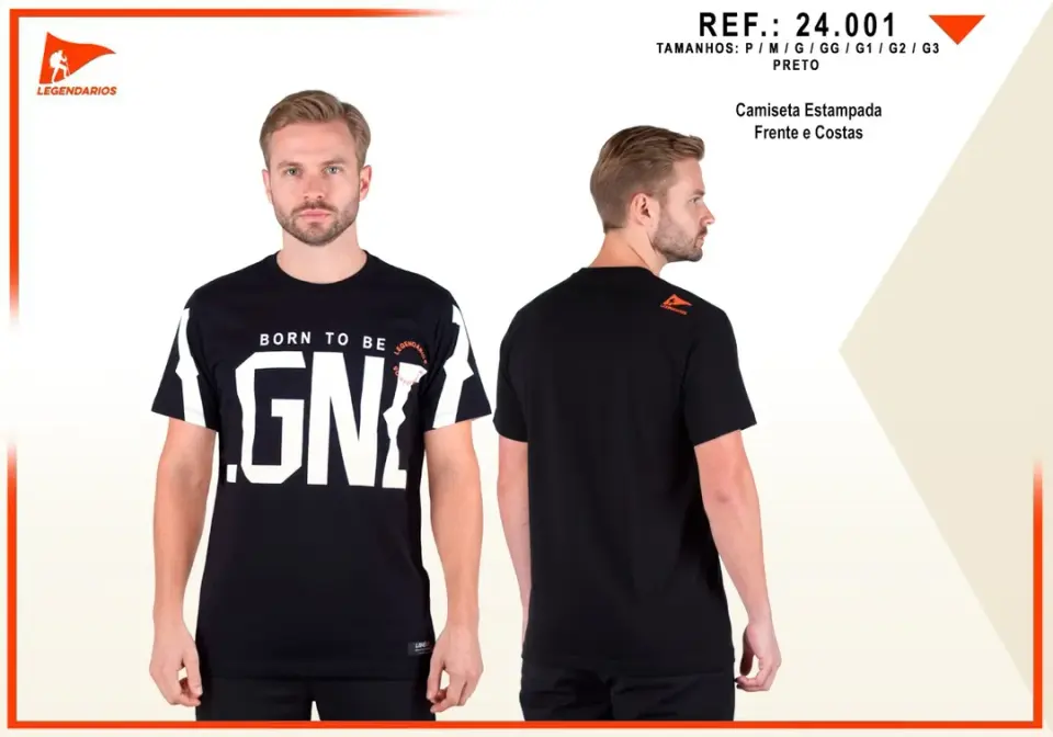 Camiseta Born To Be Legendários — Preto