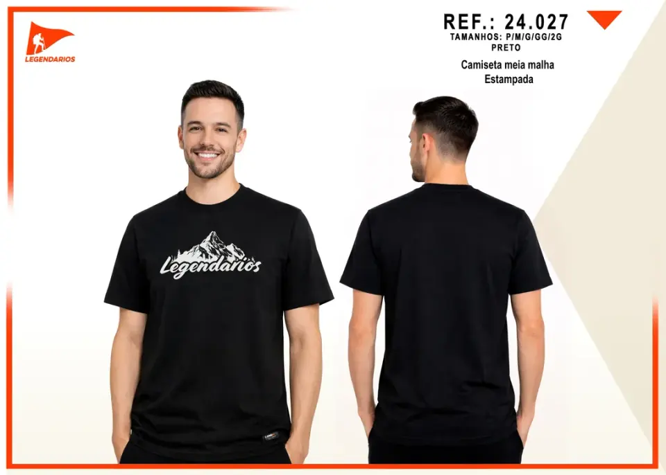 Camiseta Meia Malha (Preto)