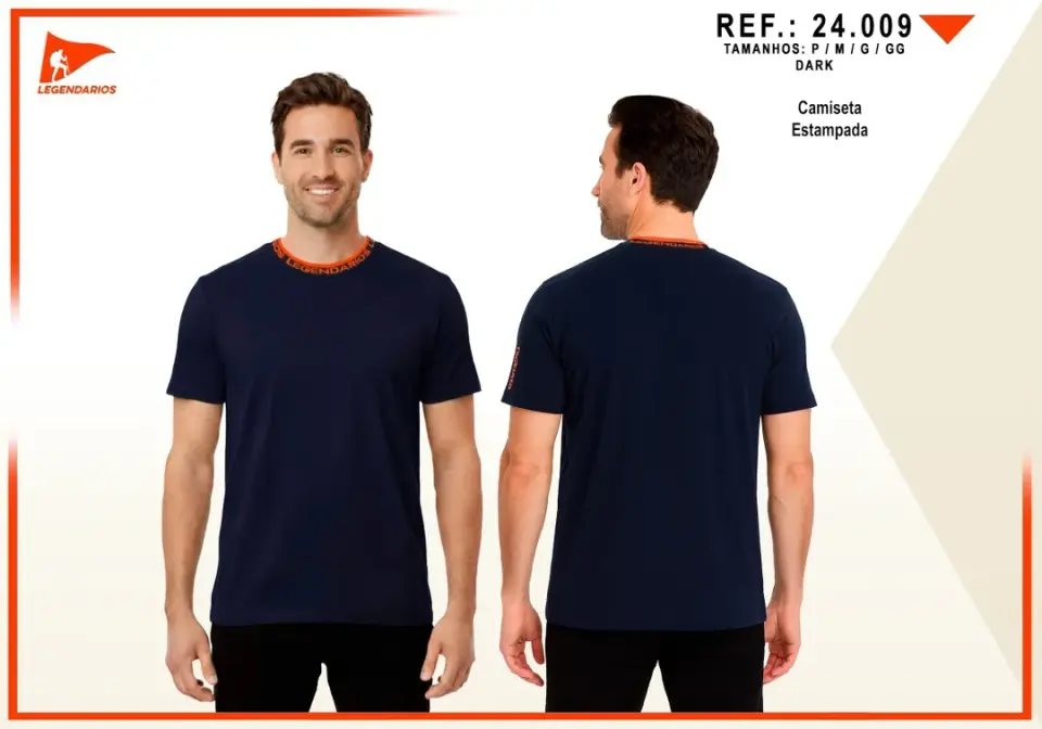 Camiseta Gola Retilínea + Estampa Manga