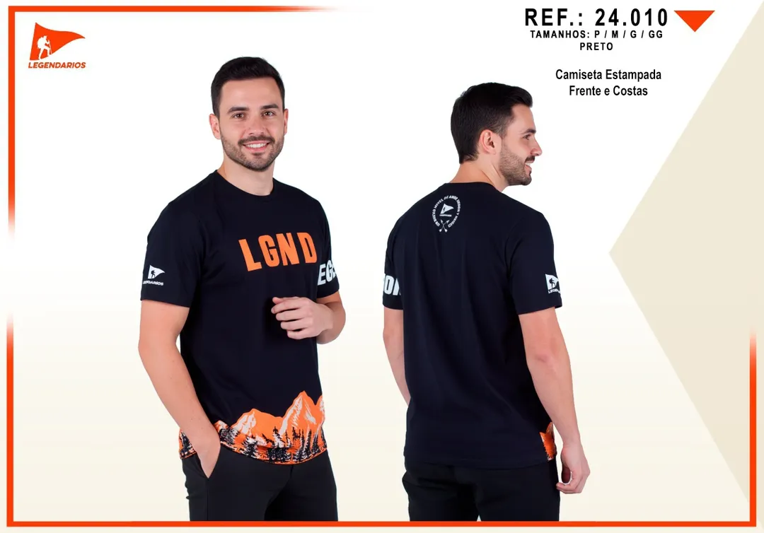 Camiseta Estampa Frente + Manga