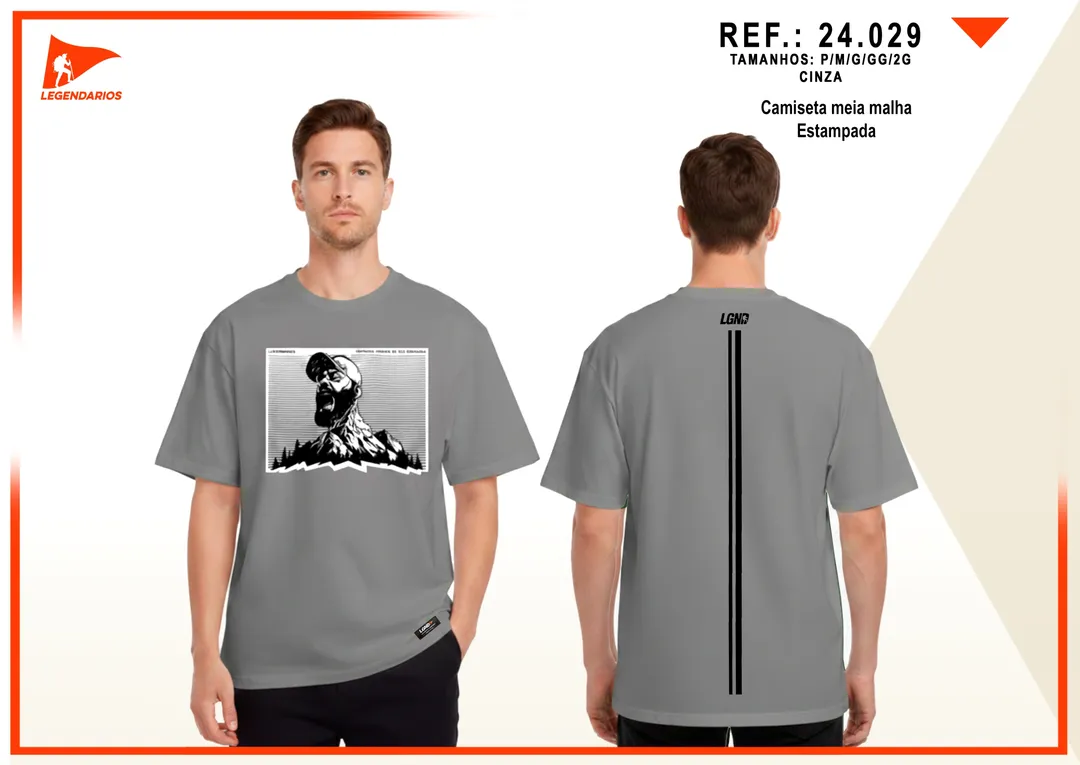 Camiseta Meia Malha — Cinza