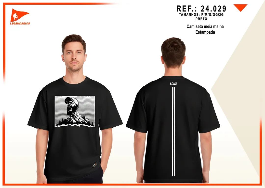 Camiseta Meia Malha — Preto