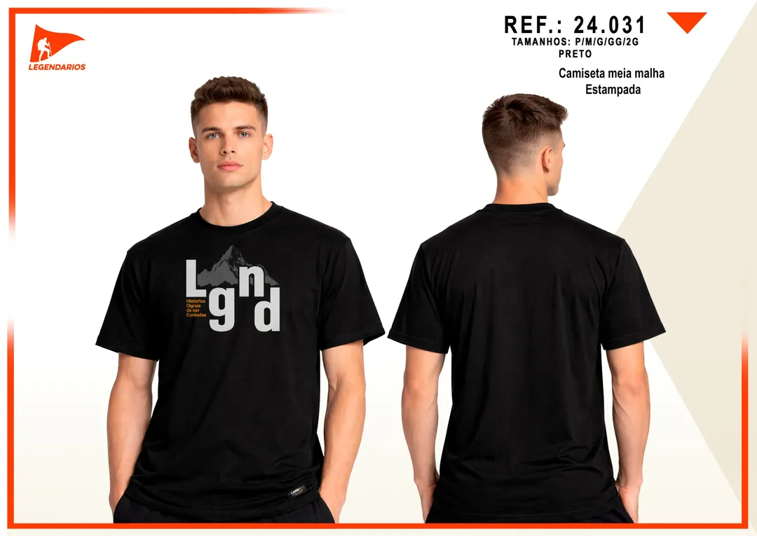 Camiseta Meia Malha (Preto)