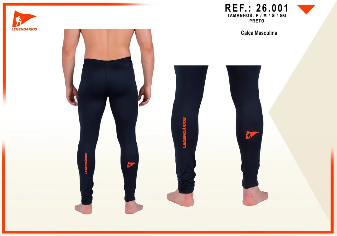 Legging Preta Lgnd Laranja