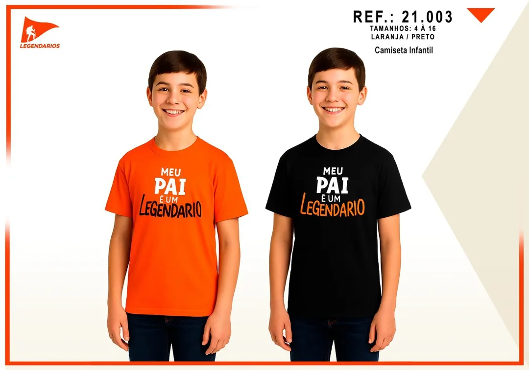 Camiseta Inf. Meu Pai é um Legendário — Laranja