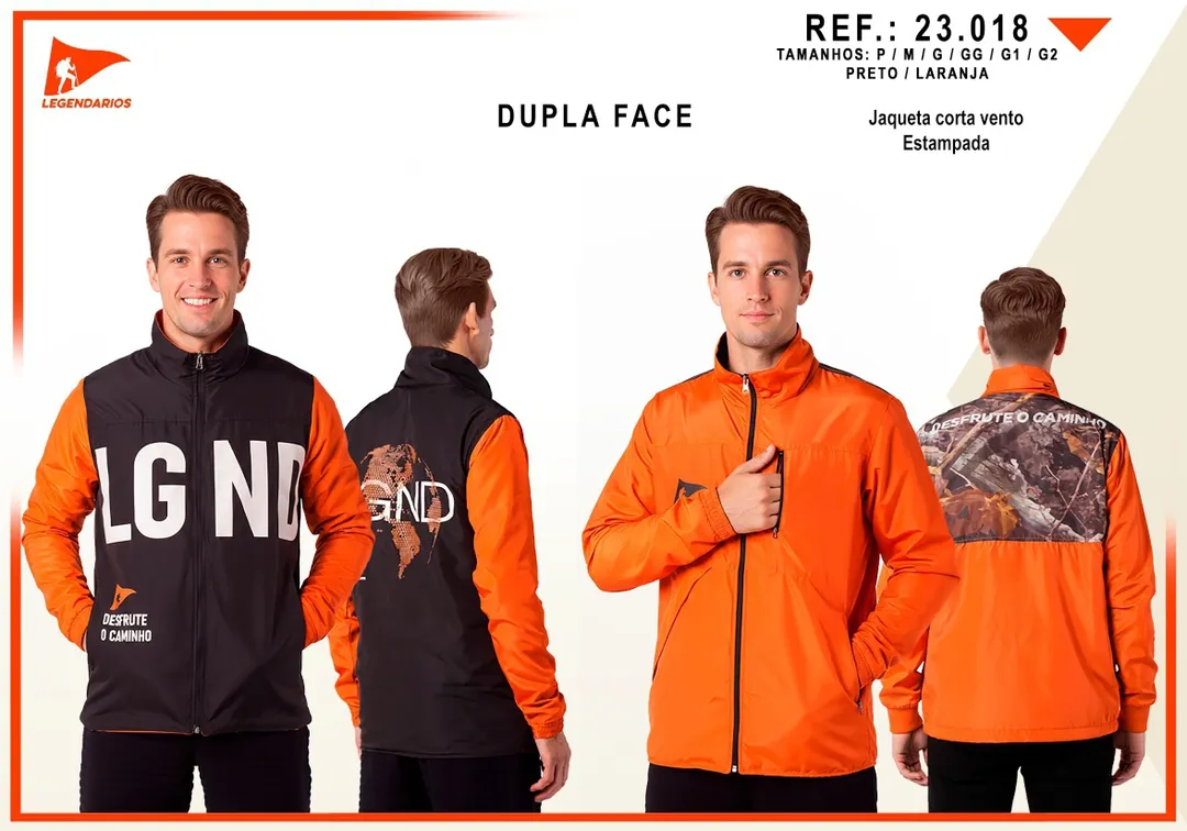 Jaqueta Corta Vento Dupla Face